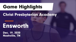 Christ Presbyterian Academy vs Ensworth  Game Highlights - Dec. 19, 2020
