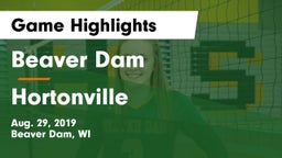 Beaver Dam  vs Hortonville  Game Highlights - Aug. 29, 2019