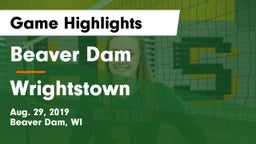 Beaver Dam  vs Wrightstown  Game Highlights - Aug. 29, 2019