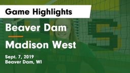 Beaver Dam  vs Madison West  Game Highlights - Sept. 7, 2019