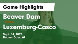 Beaver Dam  vs Luxemburg-Casco  Game Highlights - Sept. 14, 2019