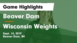 Beaver Dam  vs Wisconsin Weights Game Highlights - Sept. 14, 2019