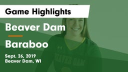Beaver Dam  vs Baraboo  Game Highlights - Sept. 26, 2019