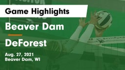 Beaver Dam  vs DeForest  Game Highlights - Aug. 27, 2021