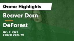 Beaver Dam  vs DeForest  Game Highlights - Oct. 9, 2021
