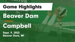 Beaver Dam  vs Campbell  Game Highlights - Sept. 9, 2023