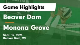 Beaver Dam  vs Monona Grove  Game Highlights - Sept. 19, 2023