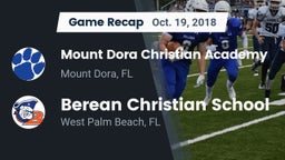 Recap: Mount Dora Christian Academy vs. Berean Christian School 2018