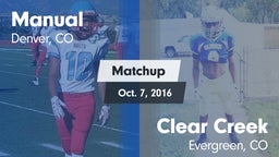 Matchup: Manual  vs. Clear Creek  2016