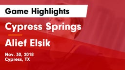 Cypress Springs  vs Alief Elsik  Game Highlights - Nov. 30, 2018