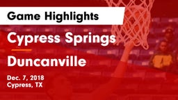 Cypress Springs  vs Duncanville  Game Highlights - Dec. 7, 2018