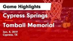 Cypress Springs  vs Tomball Memorial Game Highlights - Jan. 8, 2019