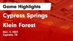 Cypress Springs  vs Klein Forest  Game Highlights - Dec. 2, 2021