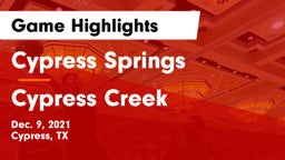 Cypress Springs  vs Cypress Creek  Game Highlights - Dec. 9, 2021