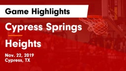 Cypress Springs  vs Heights Game Highlights - Nov. 22, 2019
