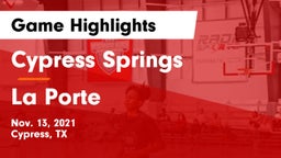 Cypress Springs  vs La Porte Game Highlights - Nov. 13, 2021