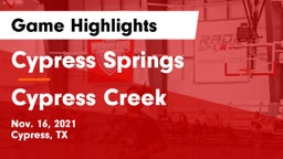 Cypress Springs  vs Cypress Creek  Game Highlights - Nov. 16, 2021