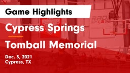 Cypress Springs  vs Tomball Memorial  Game Highlights - Dec. 3, 2021