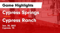 Cypress Springs  vs Cypress Ranch  Game Highlights - Jan. 20, 2023