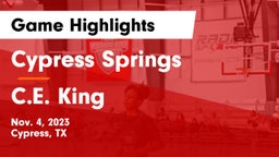 Cypress Springs  vs C.E. King  Game Highlights - Nov. 4, 2023