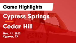 Cypress Springs  vs Cedar Hill  Game Highlights - Nov. 11, 2023