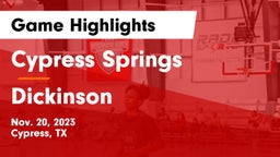 Cypress Springs  vs Dickinson  Game Highlights - Nov. 20, 2023