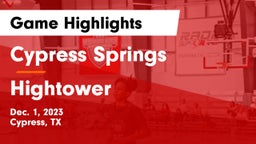 Cypress Springs  vs Hightower  Game Highlights - Dec. 1, 2023