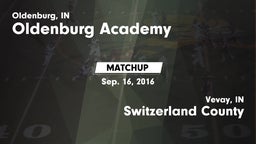 Matchup: Oldenburg Academy vs. Switzerland County  2016