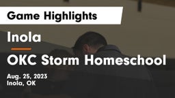Inola  vs OKC Storm Homeschool Game Highlights - Aug. 25, 2023