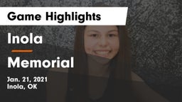 Inola  vs Memorial  Game Highlights - Jan. 21, 2021