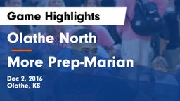 Olathe North  vs More Prep-Marian  Game Highlights - Dec 2, 2016