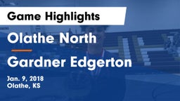 Olathe North  vs Gardner Edgerton Game Highlights - Jan. 9, 2018