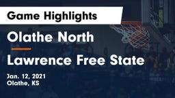 Olathe North  vs Lawrence Free State  Game Highlights - Jan. 12, 2021
