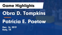 Obra D. Tompkins  vs Patricia E. Paetow  Game Highlights - Dec. 16, 2019