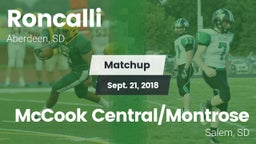 Matchup: Roncalli  vs. McCook Central/Montrose  2018