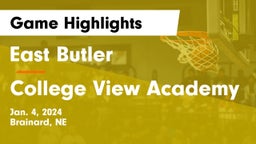 East Butler  vs College View Academy Game Highlights - Jan. 4, 2024