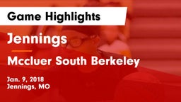 Jennings  vs Mccluer South Berkeley Game Highlights - Jan. 9, 2018