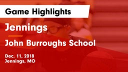 Jennings  vs John Burroughs School Game Highlights - Dec. 11, 2018