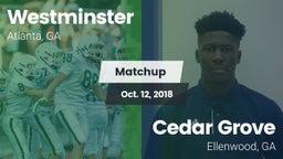 Matchup: Westminster High vs. Cedar Grove  2018