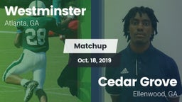 Matchup: Westminster High vs. Cedar Grove  2019