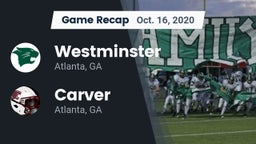 Recap: Westminster  vs. Carver  2020