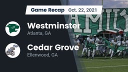 Recap: Westminster  vs. Cedar Grove  2021