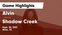 Alvin  vs Shadow Creek  Game Highlights - Sept. 20, 2022