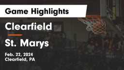 Clearfield  vs St. Marys  Game Highlights - Feb. 22, 2024