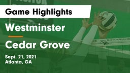 Westminster  vs Cedar Grove Game Highlights - Sept. 21, 2021