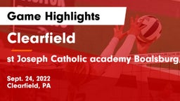 Clearfield  vs st Joseph Catholic academy Boalsburg, Pa Game Highlights - Sept. 24, 2022