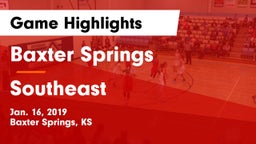 Baxter Springs   vs Southeast  Game Highlights - Jan. 16, 2019