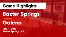 Baxter Springs   vs Galena  Game Highlights - Feb. 1, 2019