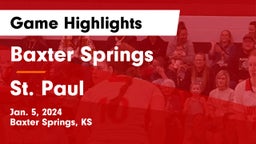 Baxter Springs   vs St. Paul  Game Highlights - Jan. 5, 2024