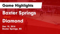 Baxter Springs   vs Diamond  Game Highlights - Dec 15, 2016